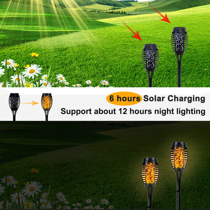 4/6/8/12Pcs Solar Powered Flickering Flame LED Torch Light