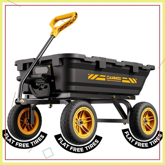 10in Garden Dump Cart, No-Flat Tire 900lb Capacity
