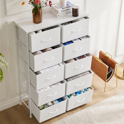 Wardrobes For Bedroom With 5/7/10 White Fabric Drawers For Bedroom Furniture