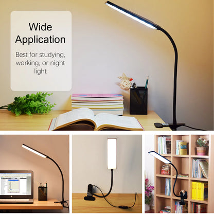 5W LED Clip on Desk Lamp with 3 Modes, Table Lamp