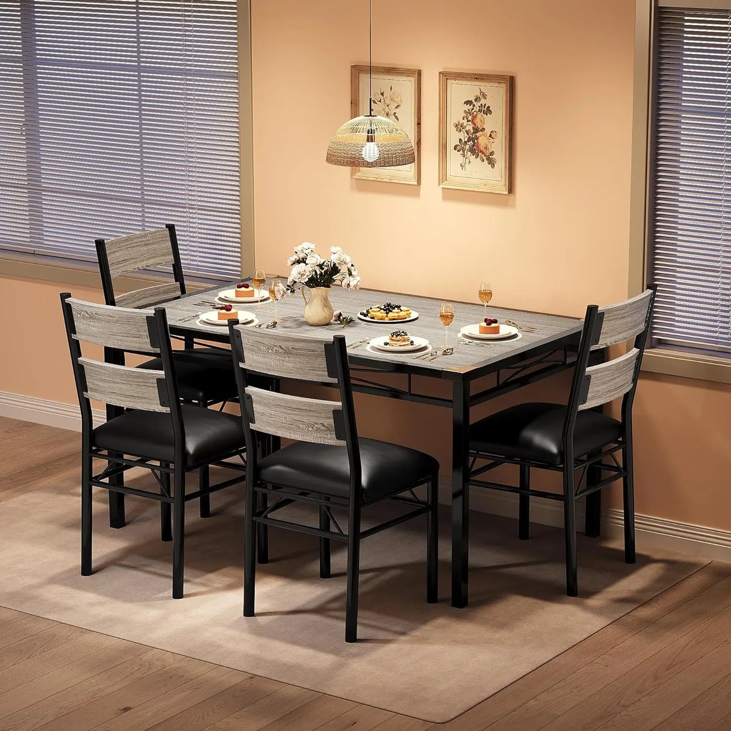Kitchen Table with 4 Upholstered Chairs