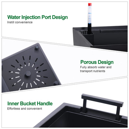 2pcs Front Porch Planter Pots with Drainage Holes Auto Watering