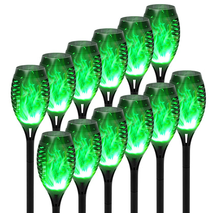 4/6/8/12Pcs Solar Powered Flickering Flame LED Torch Light