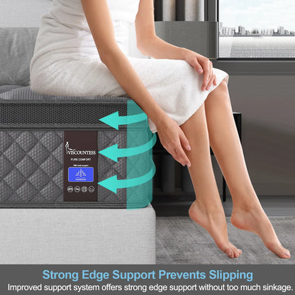 Hybrid Spring Memory Foam Mattress in a Box, 10"12"14"Twin Full Queen King Sizes