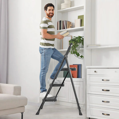Folding 2 Step Ladder Stool with Anti-Slip Pedal 800lbs Capacity