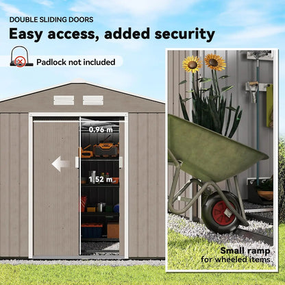 9x6ft Metal Storage And Tool Shed