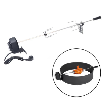 New BBQ Grill Spit Roaster w/ 120 cm long cable Rod Outdoor Electric Rotisserie Kit