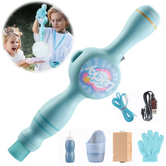 Portable Bubble Maker, Elastic Smoke Bubble Machine, Automatic Bubble Blower for Kids