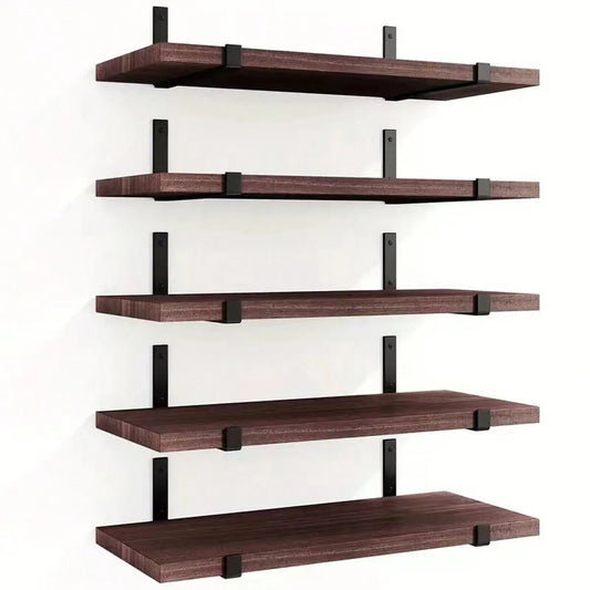 5pcs Equal Length Floating Wall Shelf
