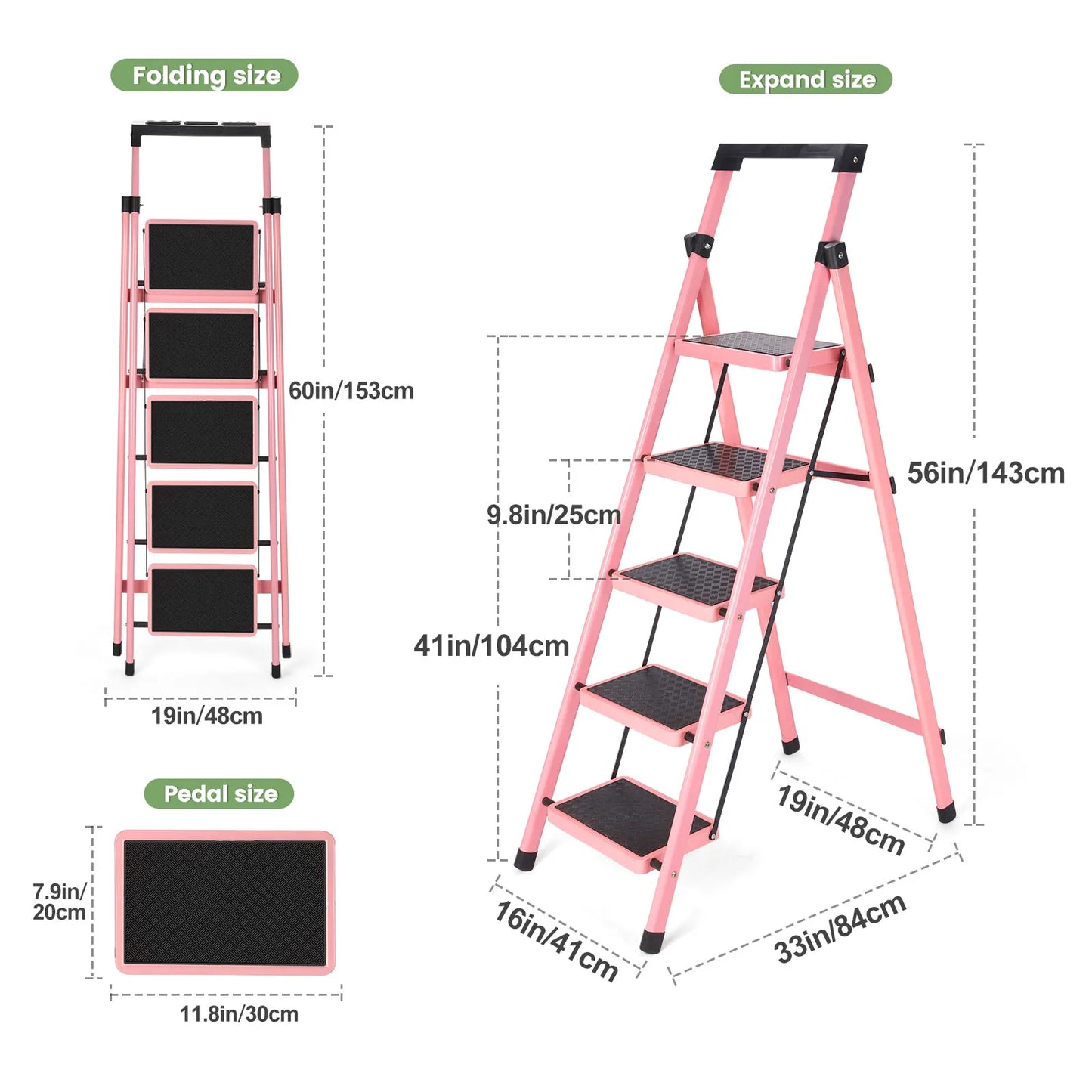 Heavy-Duty Step Ladder with Handrail