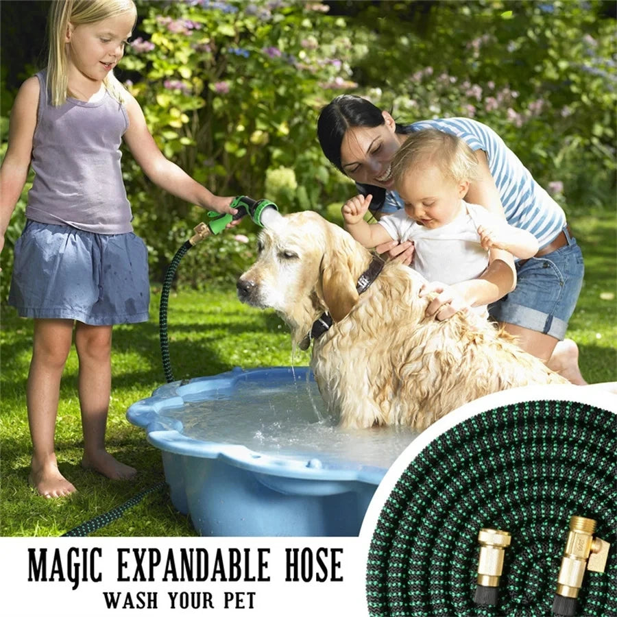 1Pcs 50FT/75FT/100FT Expandable Garden Hose with Multifunctional Water Gun