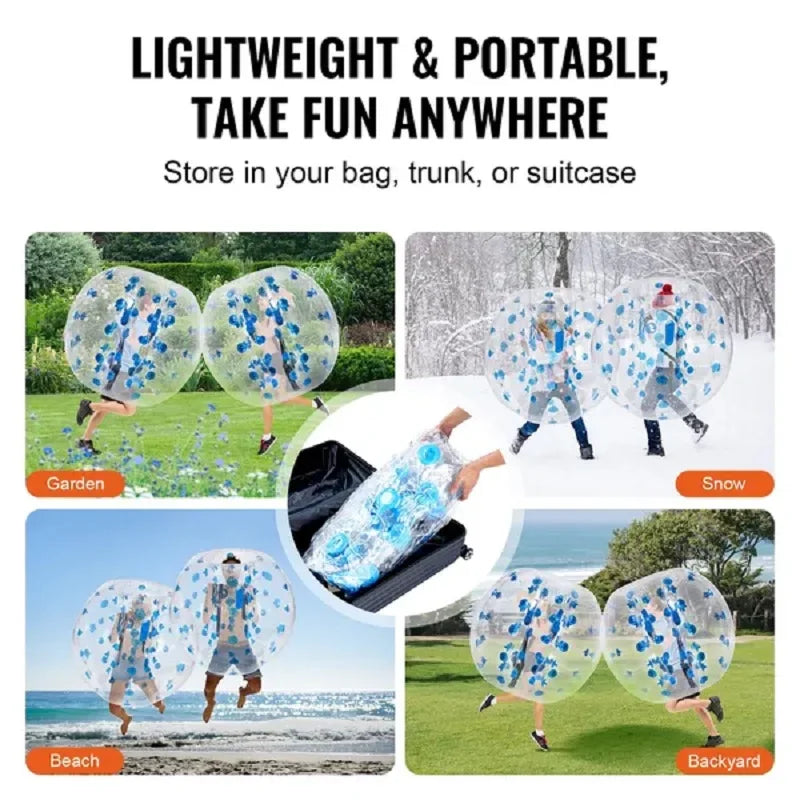 Inflatable Bumper Ball 1-Pack, 4FT/1.2M Human Hamster Ball for Teen & Adult, 0.8mm Thick PVC