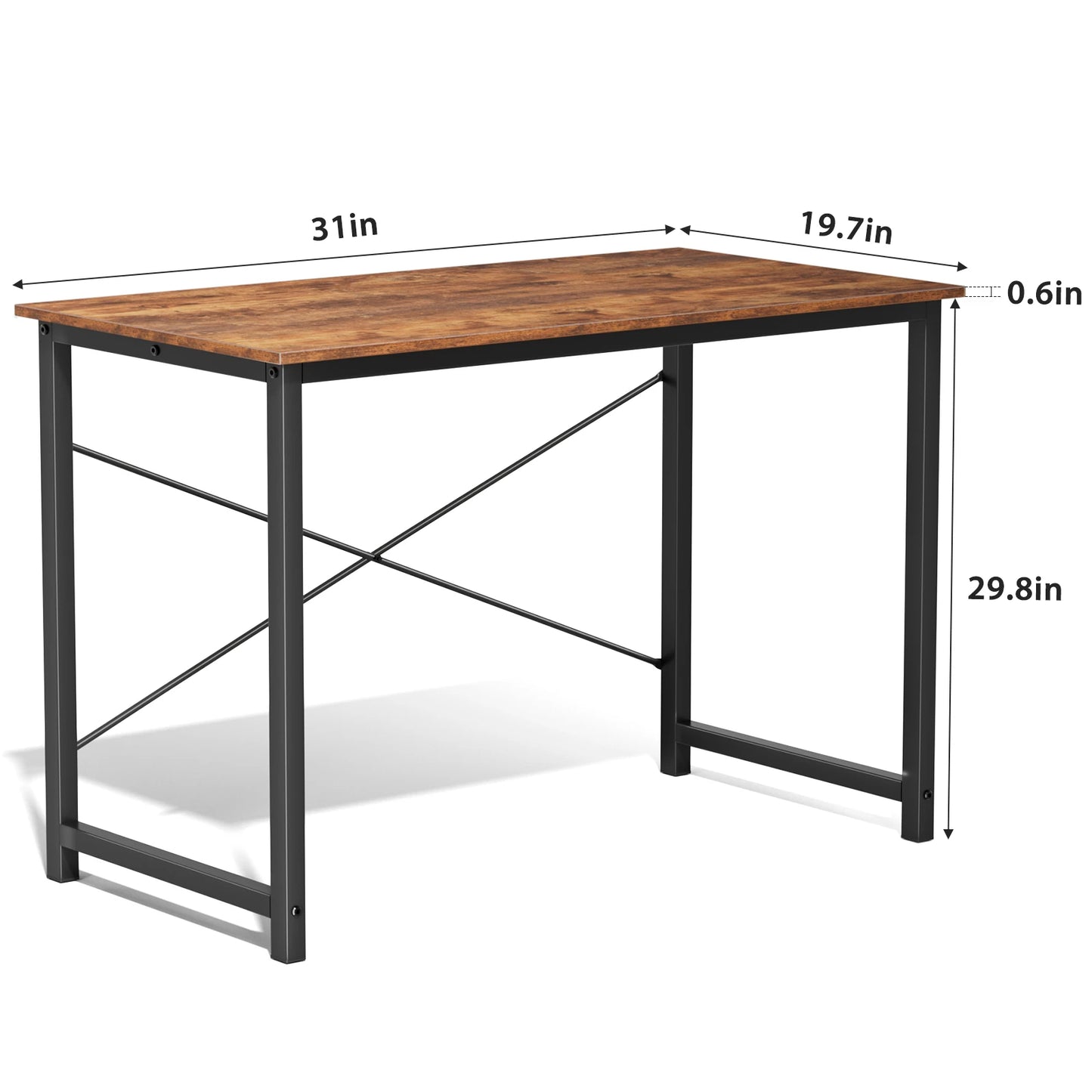 Modern Simple Style Compact Metal Frame Computer, Office, Writing, Study, Gaming Table, Easy Assembly