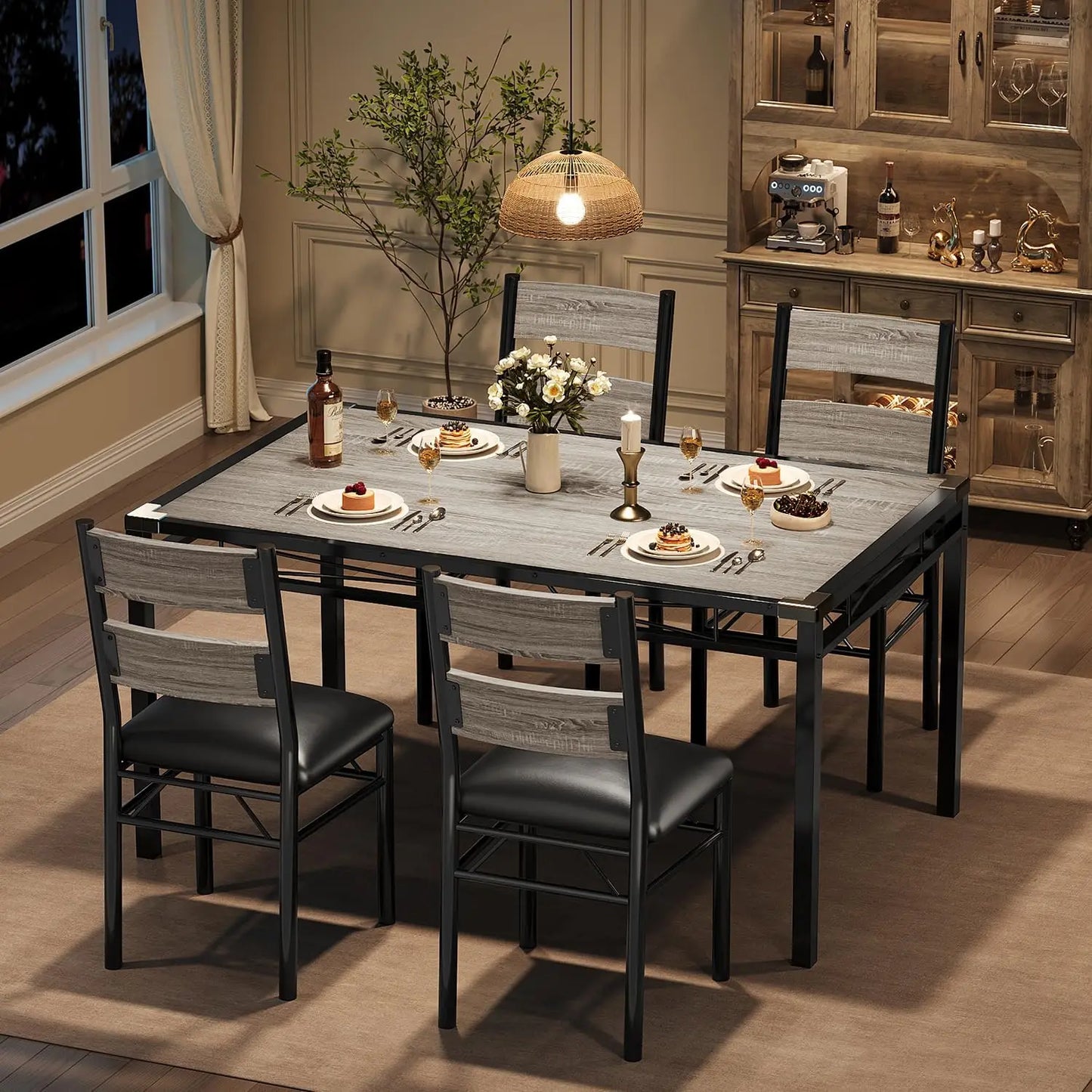 Kitchen Table with 4 Upholstered Chairs