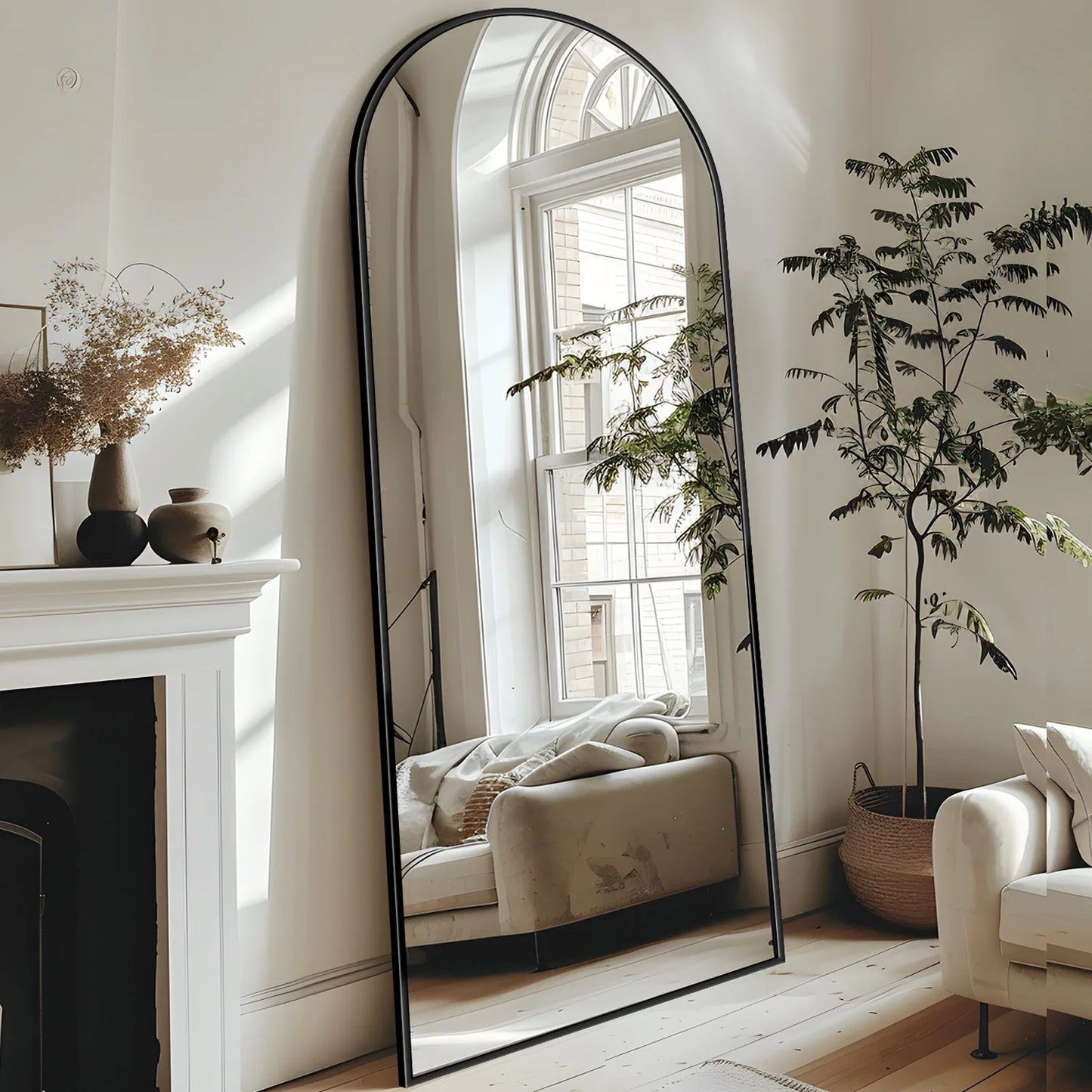 Full Length 58"x18" Rectangular Full Body Mirror with Stand for Bedroom, Living Room