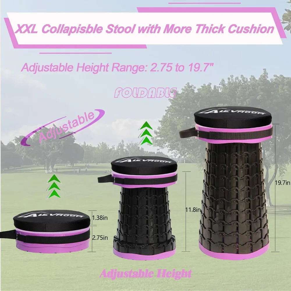 XXL Collapsible Stool with Cushion 19.7"