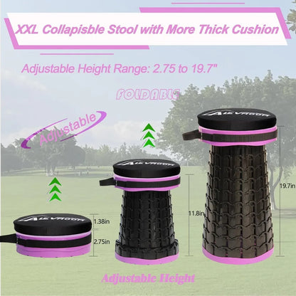 XXL Collapsible Stool with Cushion 19.7"