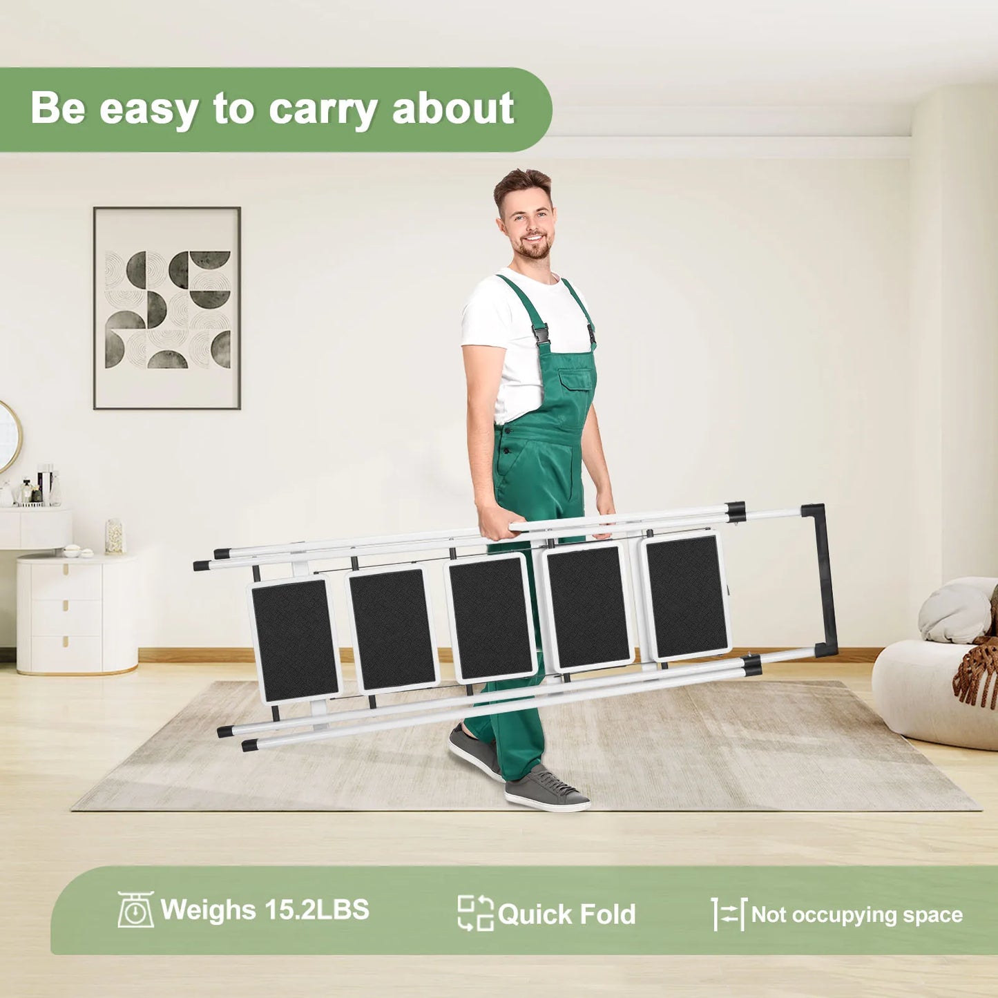 Heavy-Duty Step Ladder with Handrail