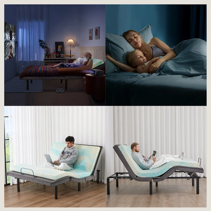 Electric Adjustable, Ergonomic Bed Frame with Wireless Remote, Zero Gravity Bed with 2 USB Ports For Bed Room