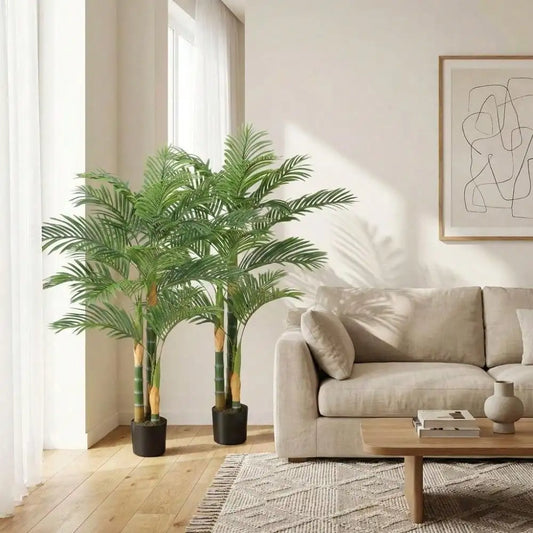 Artificial Triple Golden Cane Palm Tree