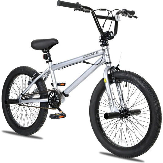 20 inch Freestyle BMX Bike for and Adults, Hi-Ten Steel Frame, 360 Degree Rotor, Freestyle 4 Pegs