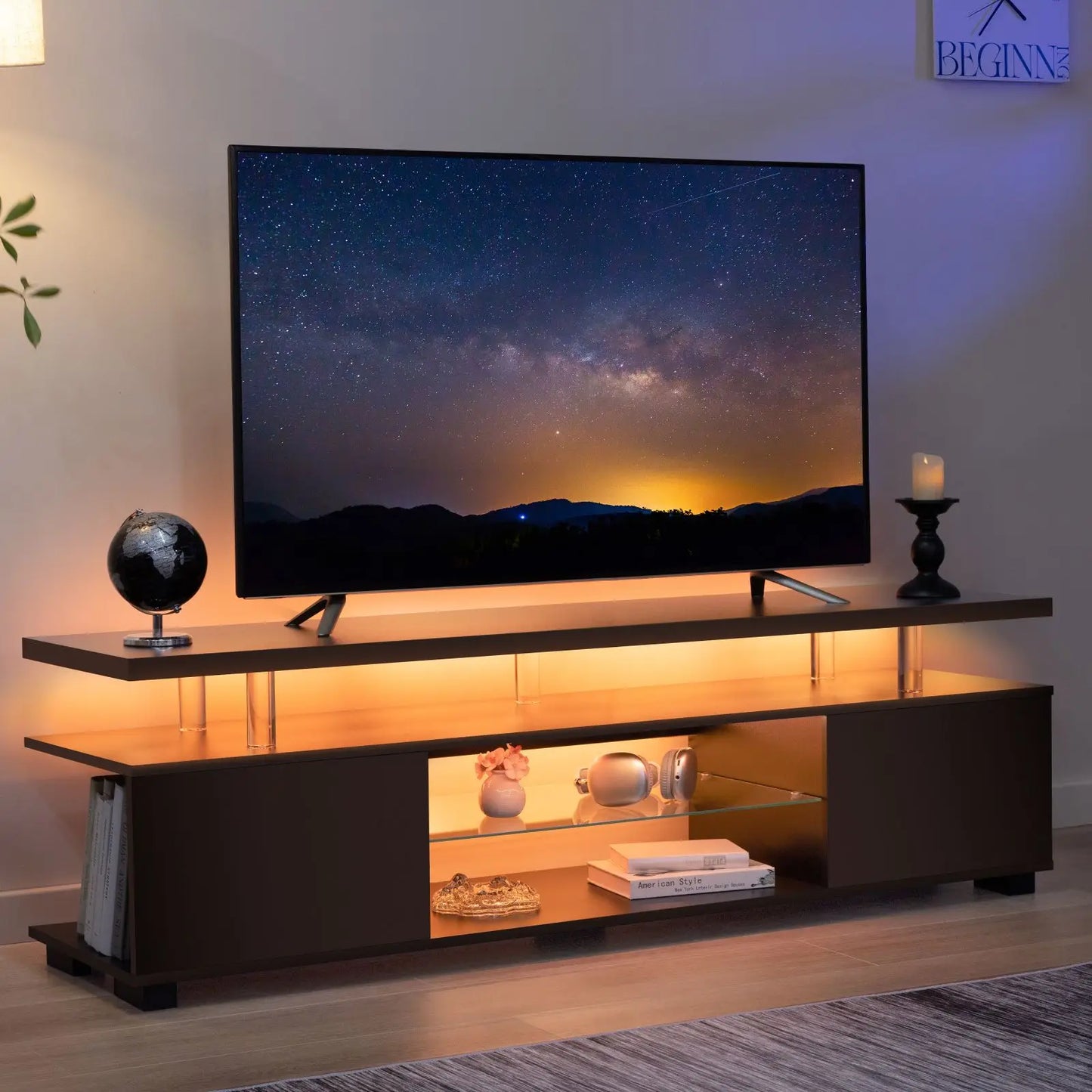 LED TV Stand / Entertainment, Gaming Center for TV with Storage