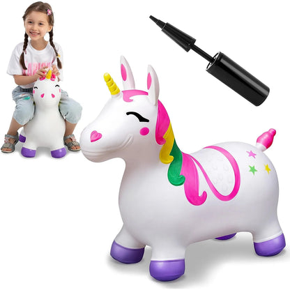 Kids Bouncy Unicorn Horse Ride On Toy