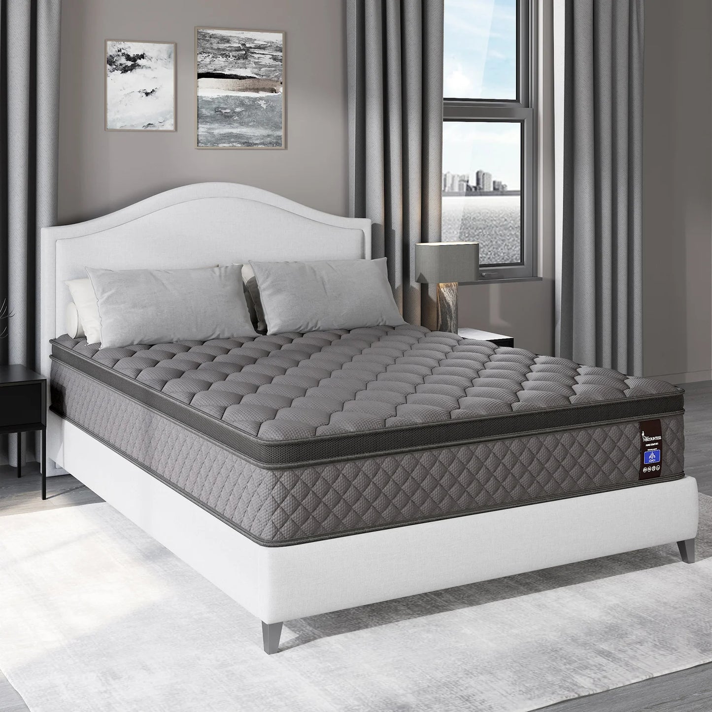 Hybrid Spring Memory Foam Mattress in a Box, 10"12"14"Twin Full Queen King Sizes