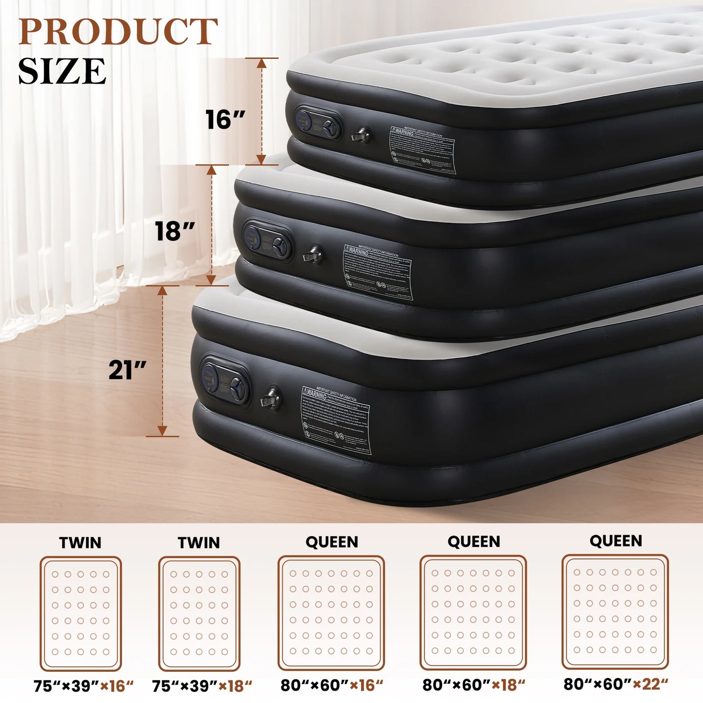 Blow Up Double Height Air Mattress