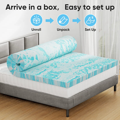 2-3 Inch Cooling Gel Memory Foam Mattress Topper