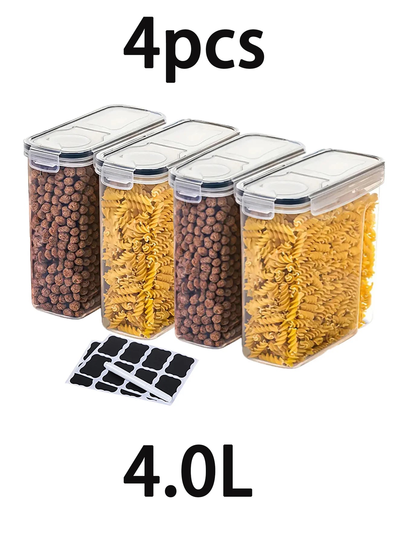 4pcs Large Food Storage Containers With Lids,