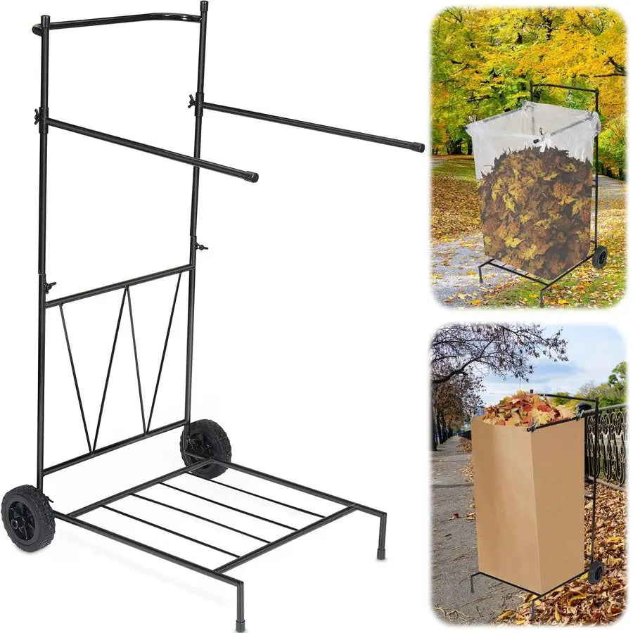 Adjustable 30 to 45 Gallon Outdoor Leaf Bag Stand, for Yard, Lawn