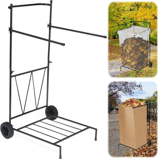 Adjustable 30 to 45 Gallon Outdoor Leaf Bag Stand, for Yard, Lawn
