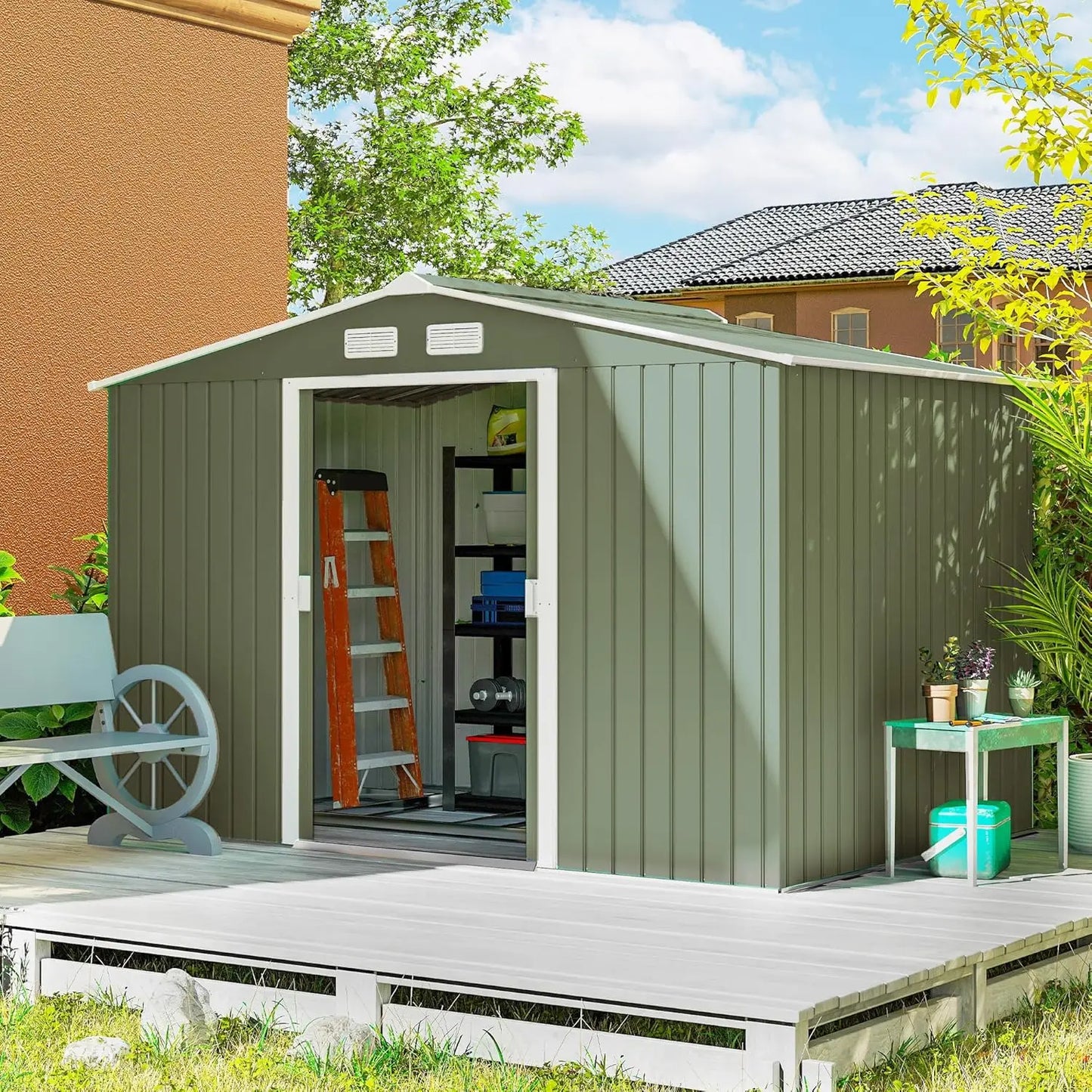 9x6ft Metal Storage And Tool Shed