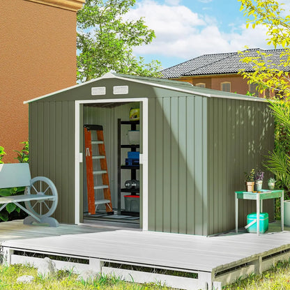 9x6ft Metal Storage And Tool Shed