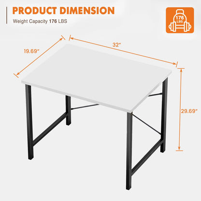 Modern Simple Style Compact Metal Frame Computer, Office, Writing, Study, Gaming Table, Easy Assembly