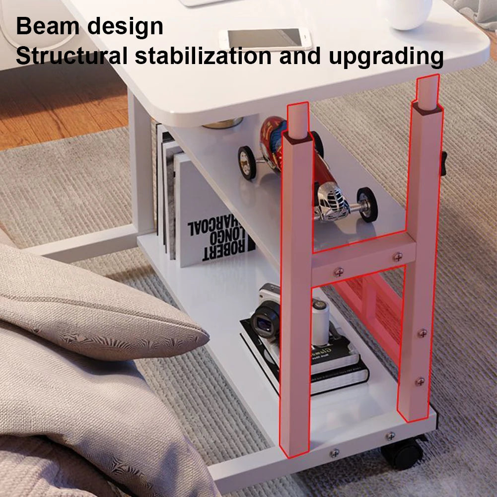 Height Adjustable Multi-Layer Standing Wooden Computer Desk Workstation for Home Office