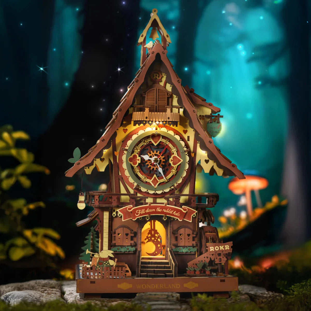 Cuckoo Clock Mechanical 3D Wooden Puzzle Unique Desk Home Decor