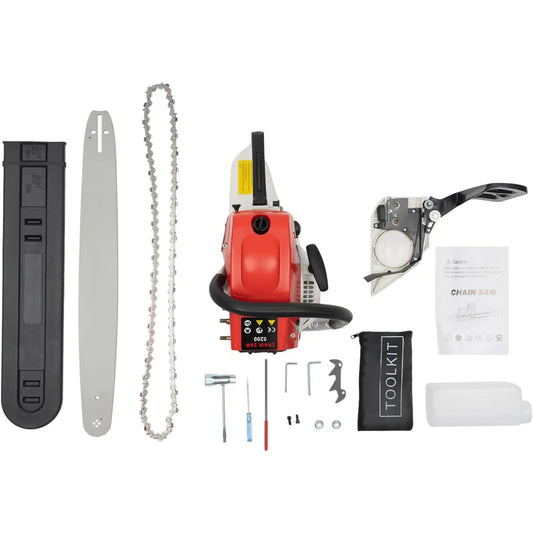 22 Inch Chainsaw Gas Power, Portable Woodcutting Gas Chain Saw for home and garden