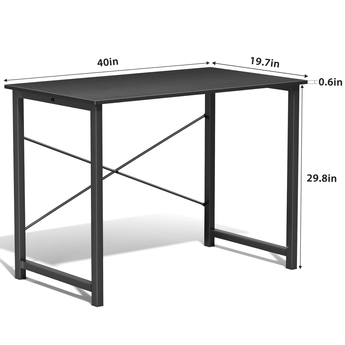 Modern Simple Style Compact Metal Frame Computer, Office, Writing, Study, Gaming Table, Easy Assembly
