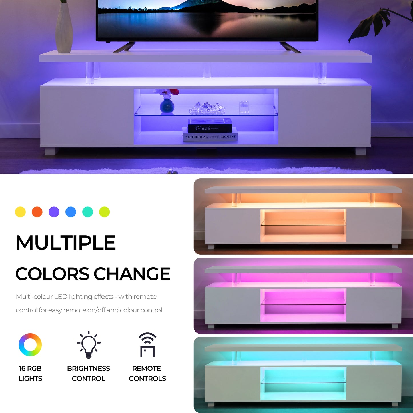 LED TV Stand / Entertainment, Gaming Center for TV with Storage