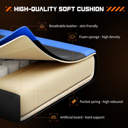 PU Leather Ergonomic Racing style Gaming Chair, Adjustable Swivel with Headrest and Lumbar Support For Office, Computer, gaming Room