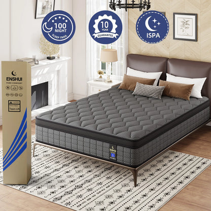 12"14"Twin, Full, Queen, King Memory Foam Pocket Spring Hybrid Mattress in a Box