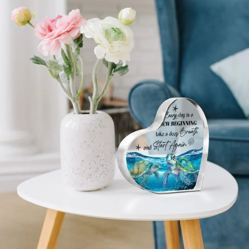 Blue Sea Turtle Acrylic Decor