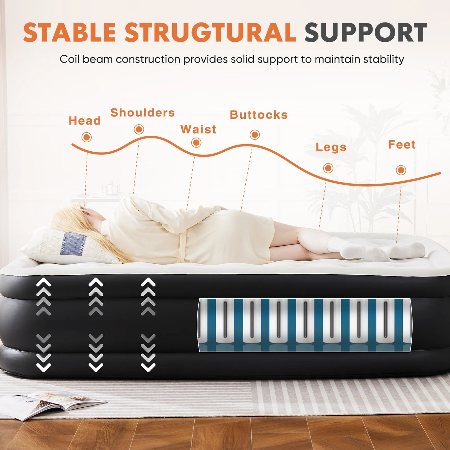 Blow Up Double Height Air Mattress
