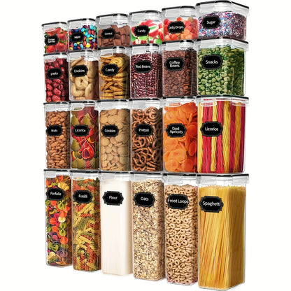24Piece Airtight BPA-Free Plastic Food Storage Containers Set with 40Labels