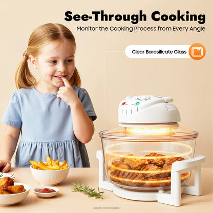 360° Hot Air Circulation Oil-Free Cooker with Grill Rack for Home Kitchen