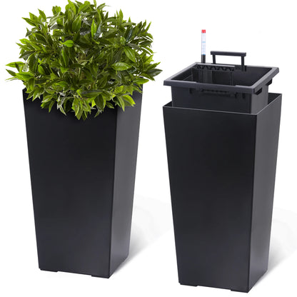 2pcs Front Porch Planter Pots with Drainage Holes Auto Watering