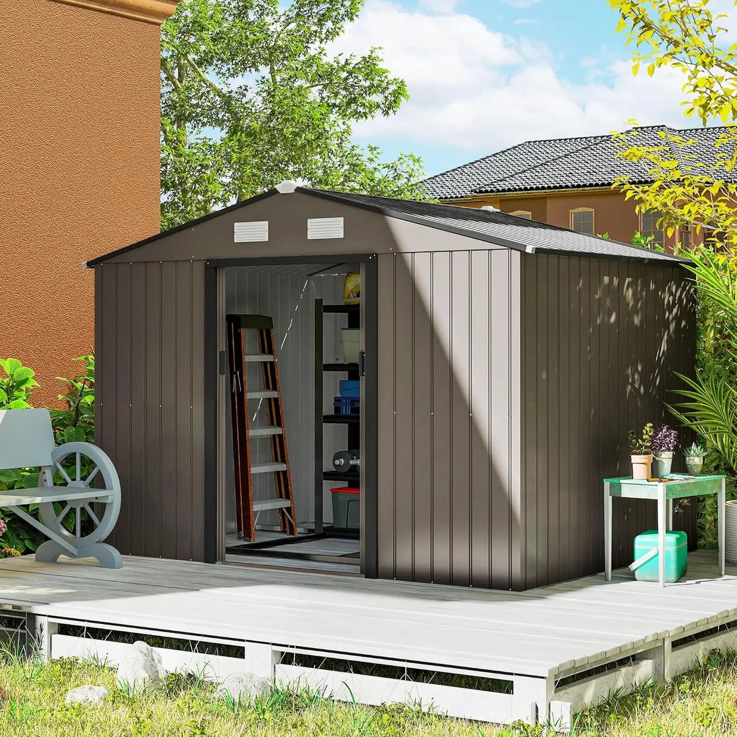 9x6ft Metal Storage And Tool Shed