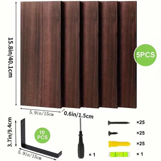 5pcs Equal Length Floating Wall Shelf